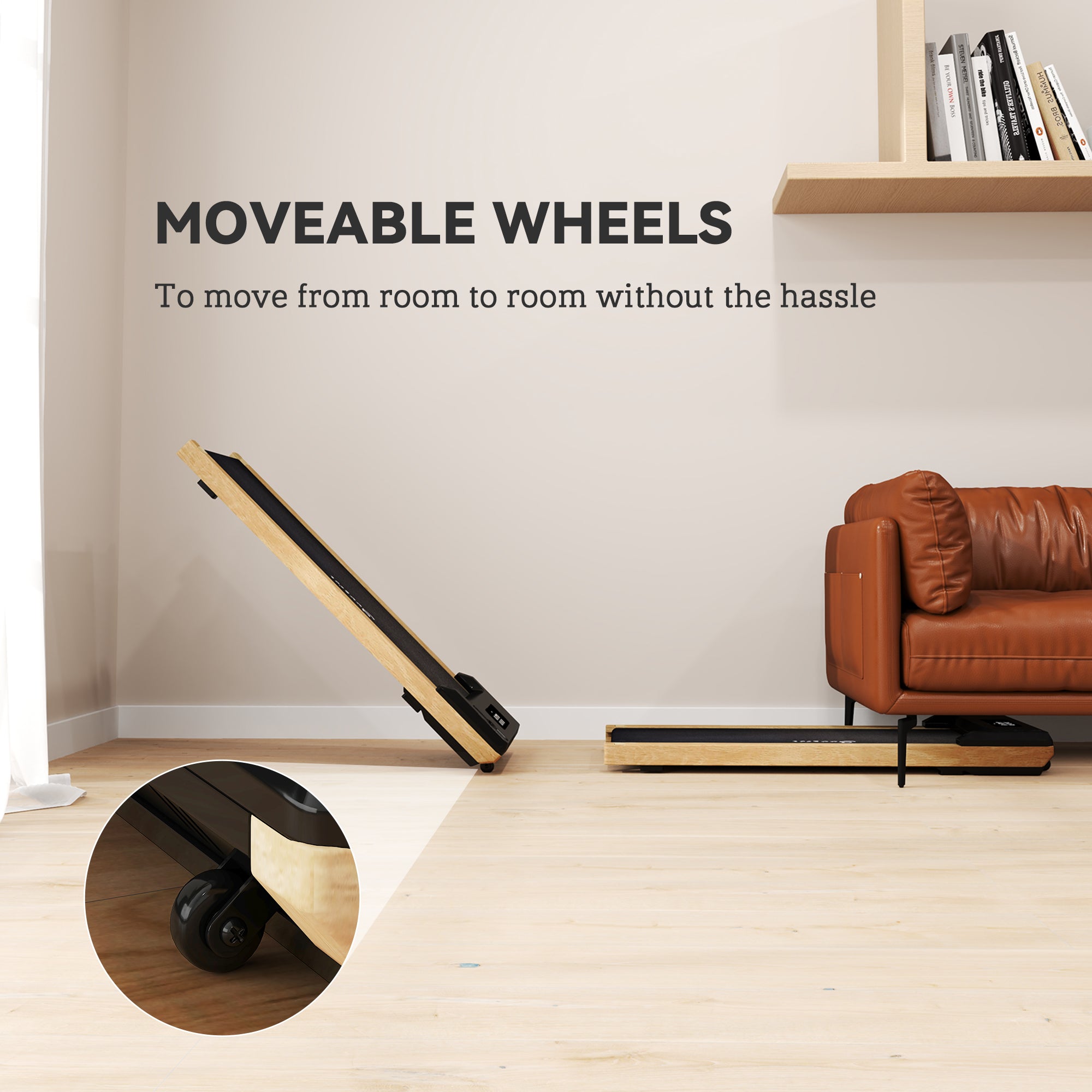 Elite Wooden 2.5HP Walking Pad Treadmill