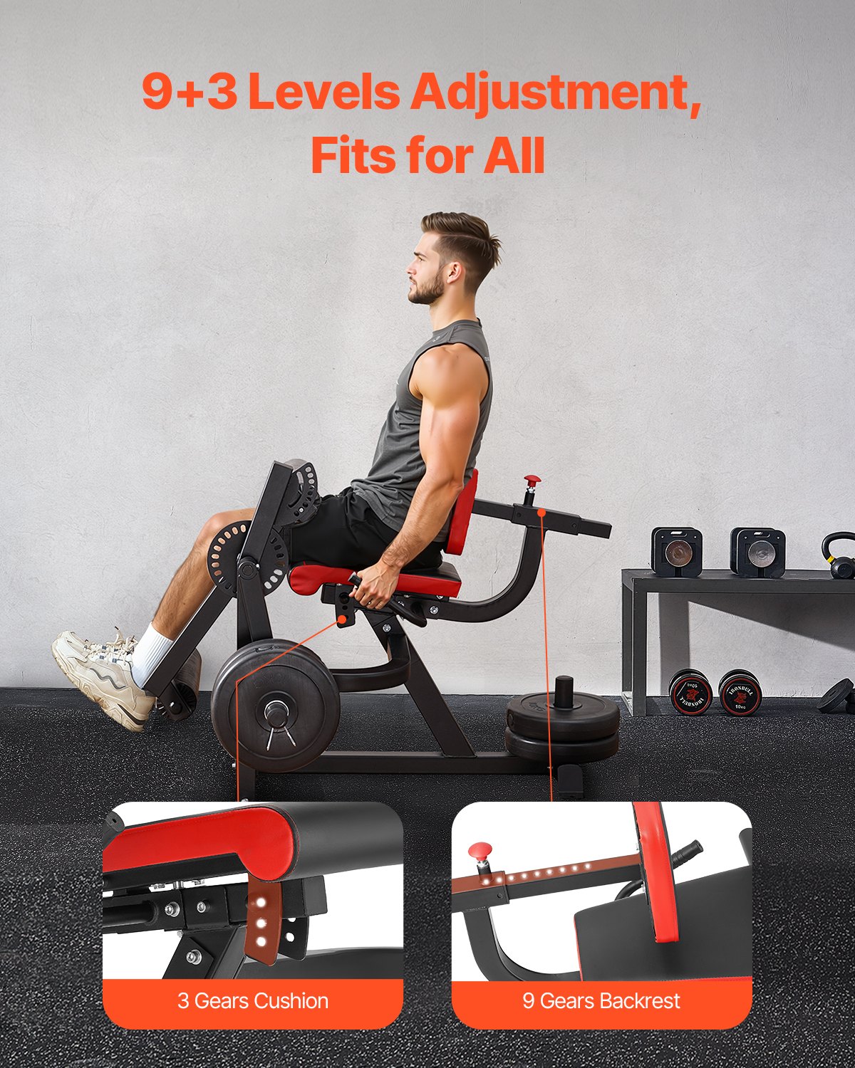 Evolved 700 Lbs Leg Extension And Curl Machine