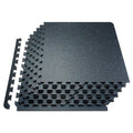 6X Blue Fleck Rubber Flooring Tiles with edging - 25 Sq Ft